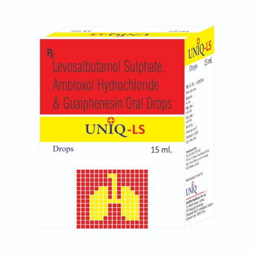 Uniq LS 15ml - Levosalbutamol sulphate ambroxol hydrochloride and guaiphenesin oral Drops